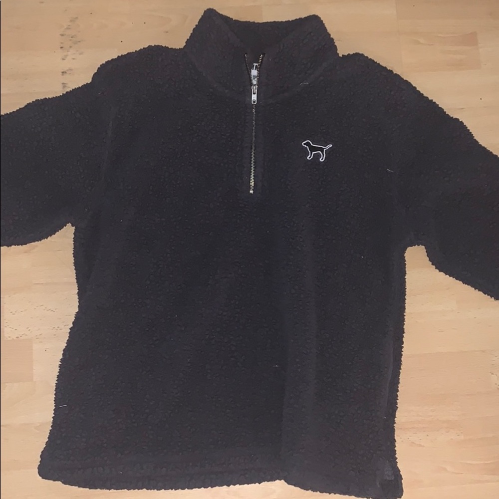 Pink fluffy quarter zip
